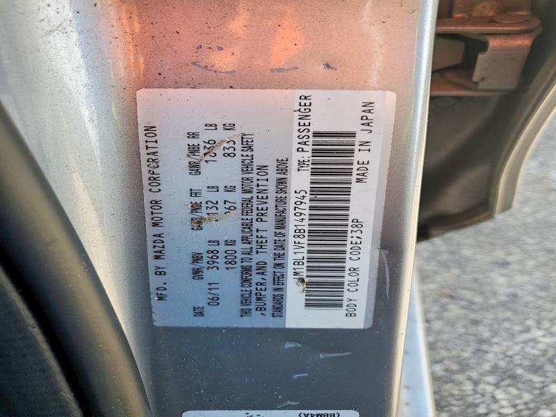 67103256 :رقم المزاد ، JM1BL1VF8B1497945 vin ، 2011 Mazda 3 مزاد بيع