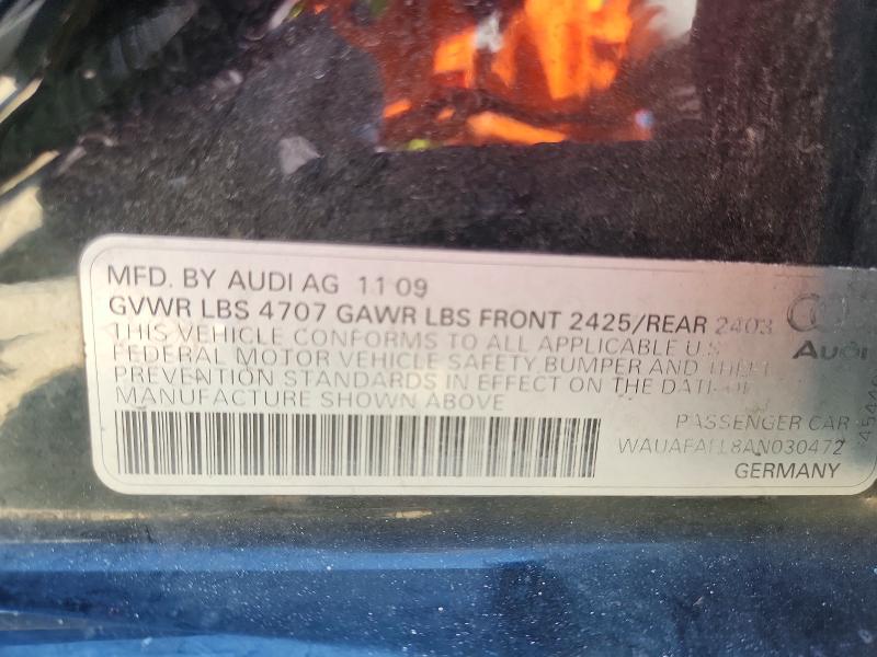 Aukcja sprzedaży 2010 Audi A4, vin: WAUAFAFL8AN030472, numer aukcji: 70185906