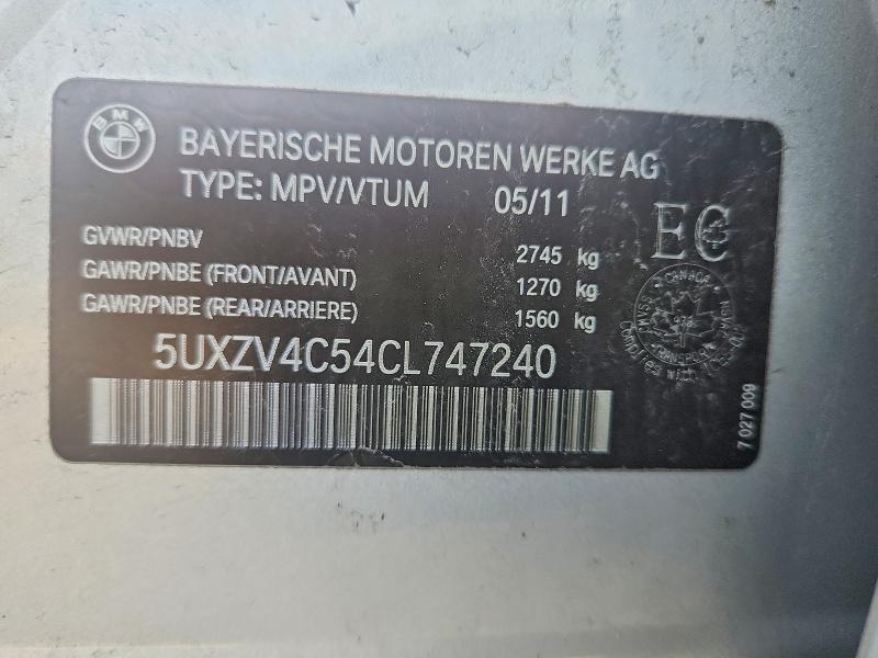 Aukcja sprzedaży 2012 Bmw X5, vin: 5UXZV4C54CL747240, numer aukcji: 65813756