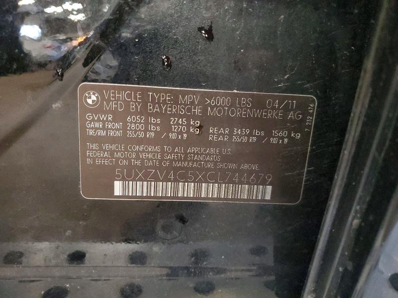 Продажа на аукционе авто 2012 Bmw X5, vin: 5UXZV4C5XCL744679, номер лота: 69618156