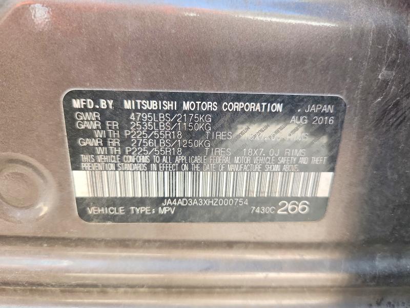 Aukcja sprzedaży 2017 Mitsubishi Outlander, vin: JA4AD3A3XHZ000754, numer aukcji: 67471056