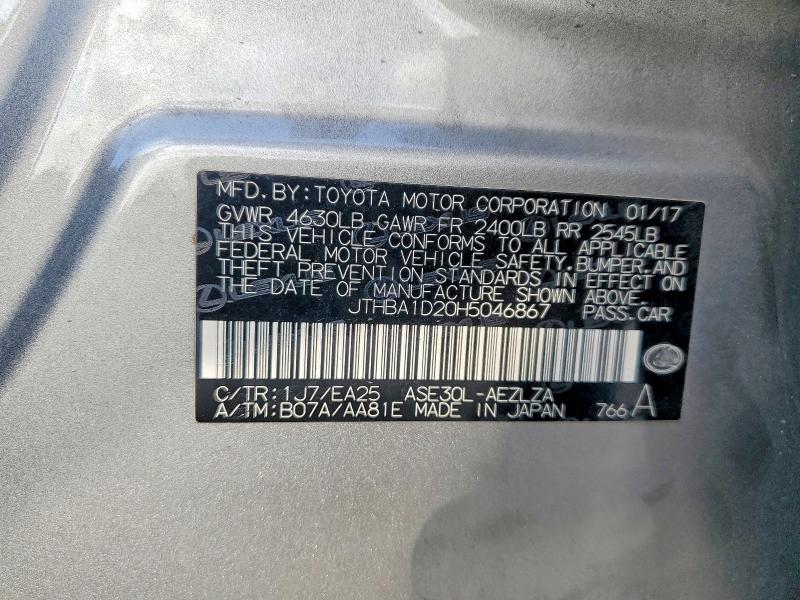 Aukcja sprzedaży 2017 Lexus Is, vin: JTHBA1D20H5046867, numer aukcji: 69382196