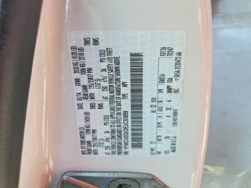 Aukcja sprzedaży 2014 Ford Escape, vin: 1FMCU0GX3EUC93859, numer aukcji: 69346146