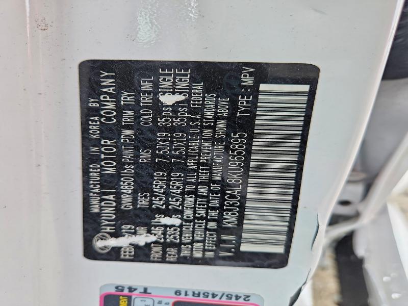 Aukcja sprzedaży 2019 Hyundai Tucson, vin: KM8J3CAL8KU965895, numer aukcji: 69579506
