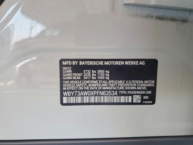 Auction sale of the 2023 Bmw I4, vin: WBY73AW0XPFN63534        , lot number: 68762926