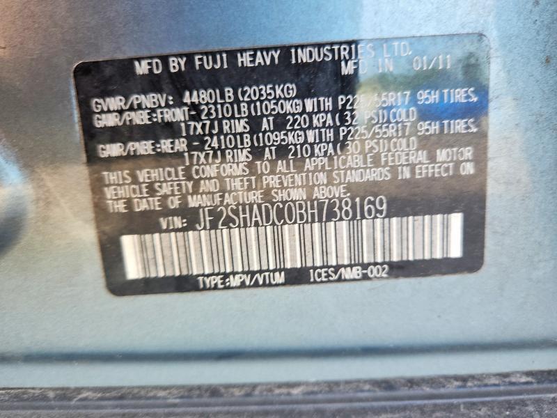 Aukcja sprzedaży 2011 Subaru Forester, vin: JF2SHADC0BH738169, numer aukcji: 69405916