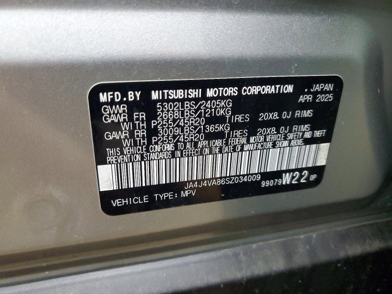 Aukcja sprzedaży 2025 Mitsubishi Outlander, vin: JA4J4VA86SZ034009, numer aukcji: 70440086