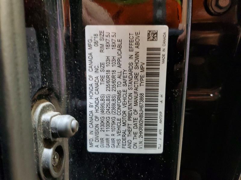 2018 Honda Cr-v მანქანა იყიდება აუქციონზე, vin: 2HKRW2H89JH673868, აუქციონის ნომერი: 69564766