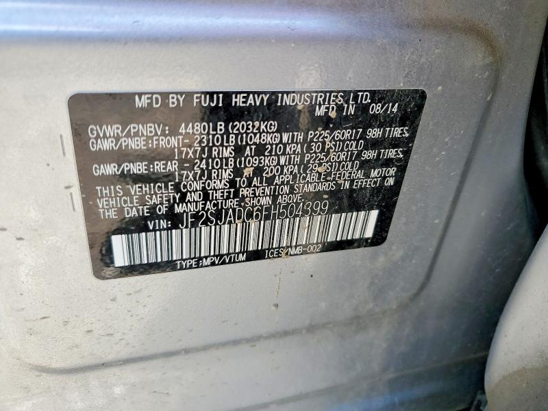 67609866 :رقم المزاد ، JF2SJADC6FH504399 vin ، 2015 Subaru Forester مزاد بيع