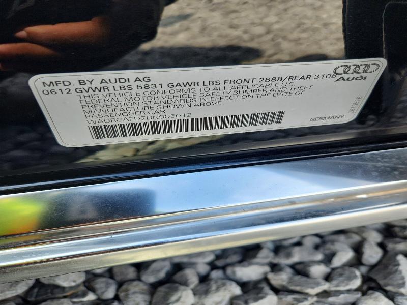 2013 Audi A8 მანქანა იყიდება აუქციონზე, vin: WAURGAFD7DN005012, აუქციონის ნომერი: 69378526