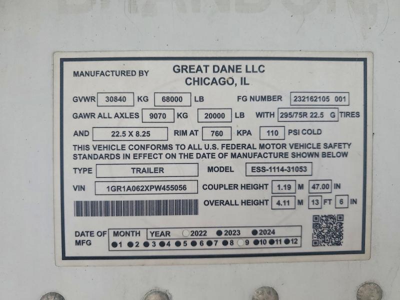 Продаж на аукціоні авто 2023 Great Dane Unknown, vin: 1GR1A062XPW455056, номер лоту: 68556936