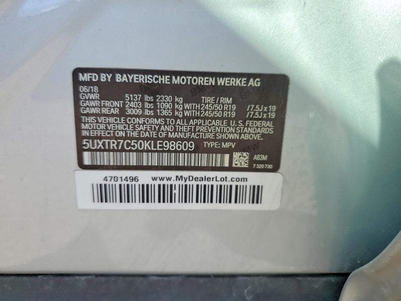 Aukcja sprzedaży 2019 Bmw X3, vin: 5UXTR7C50KLE98609, numer aukcji: 69783676