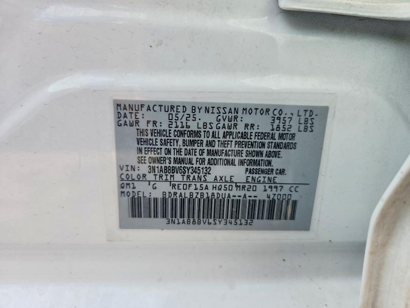 2025 Nissan Sentra მანქანა იყიდება აუქციონზე, vin: 3N1AB8BV6SY345132, აუქციონის ნომერი: 70167266