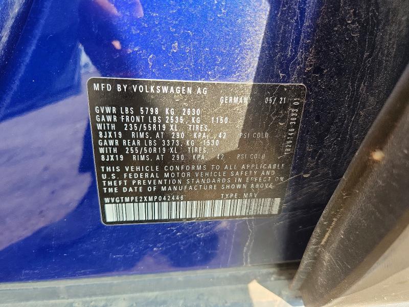Aukcja sprzedaży 2021 Volkswagen Id.4, vin: WVGTMPE2XMP042446, numer aukcji: 67526876