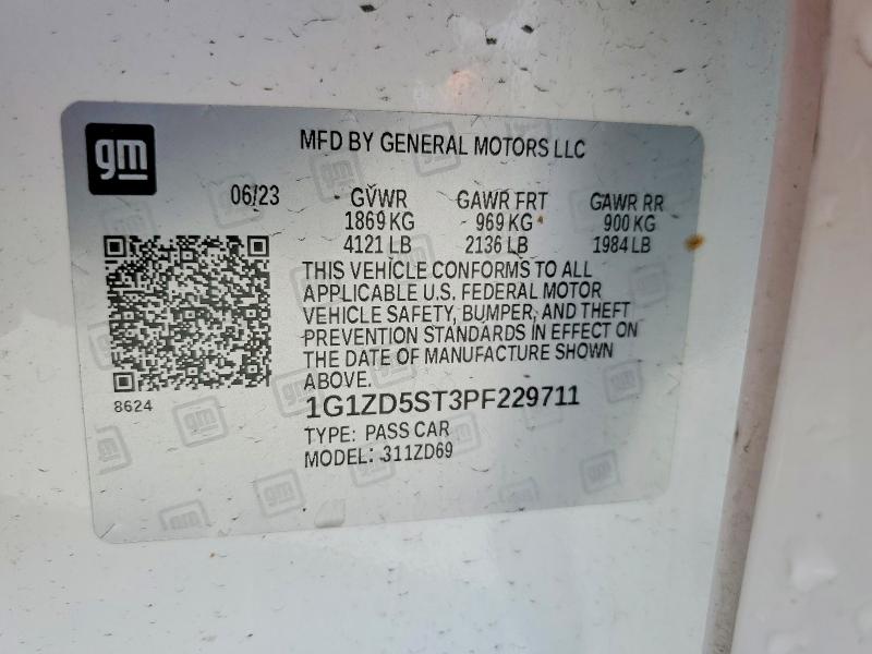 Aukcja sprzedaży 2023 Chevrolet Malibu, vin: 1G1ZD5ST3PF229711, numer aukcji: 66972946