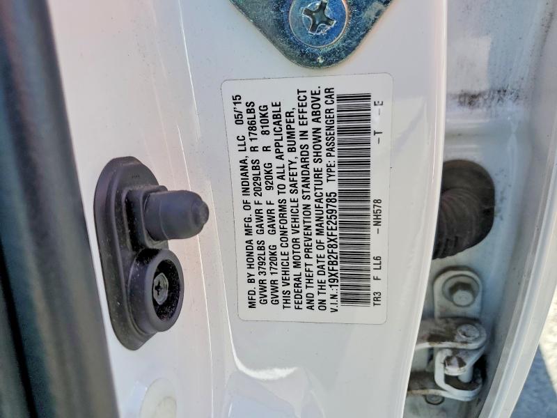 Продажа на аукционе авто 2015 Honda Civic, vin: 19XFB2F8XFE259785, номер лота: 68702706