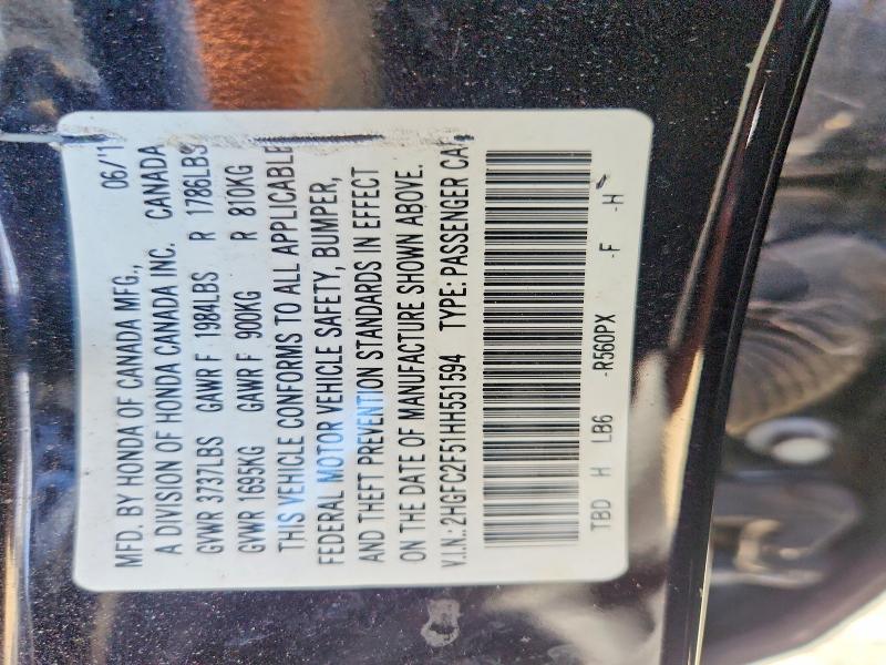 Продажа на аукционе авто 2017 Honda Civic, vin: 2HGFC2F51HH551594, номер лота: 69350776
