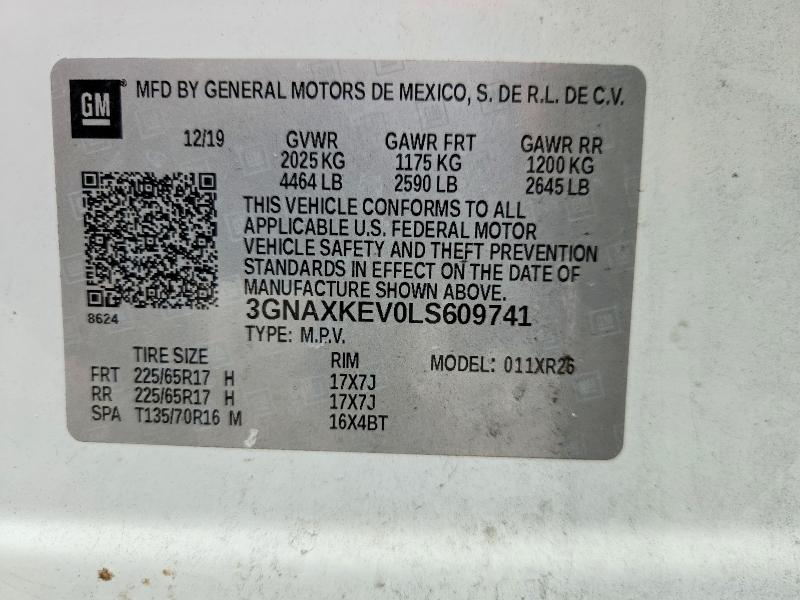 Продажа на аукционе авто 2020 Chevrolet Equinox, vin: 3GNAXKEV0LS609741, номер лота: 67803186