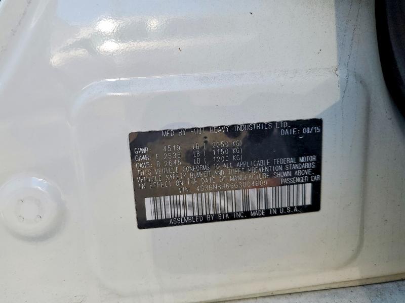 2016 Subaru Legacy მანქანა იყიდება აუქციონზე, vin: 4S3BNBH66G3004609, აუქციონის ნომერი: 67353986