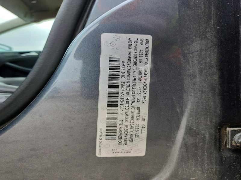 Продажа на аукционе авто 2011 Volkswagen Jetta, vin: 3VWDZ7AJ1BM103402, номер лота: 65684836