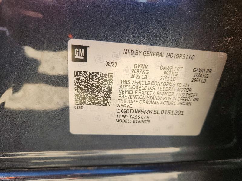 69631226 :رقم المزاد ، 1G6DW5RK5L0151201 vin ، 2020 Cadillac Ct5 مزاد بيع