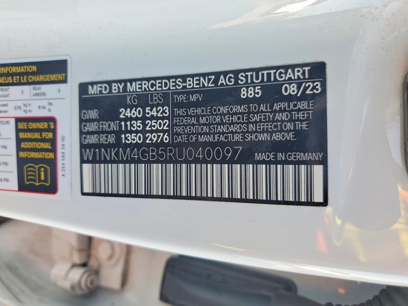 69799166 :رقم المزاد ، W1NKM4GB5RU040097 vin ، 2024 Mercedes-benz Glc مزاد بيع