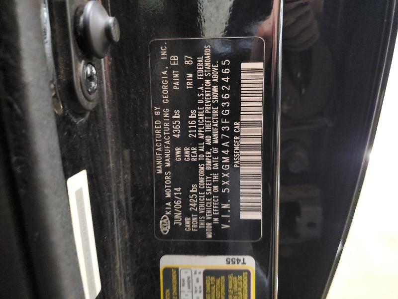 71157646 :رقم المزاد ، 5XXGM4A73FG362465 vin ، 2015 Kia Optima مزاد بيع