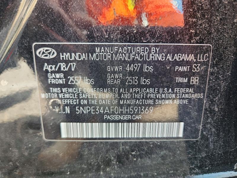 Aukcja sprzedaży 2017 Hyundai Sonata, vin: 5NPE34AF0HH591369, numer aukcji: 67318776