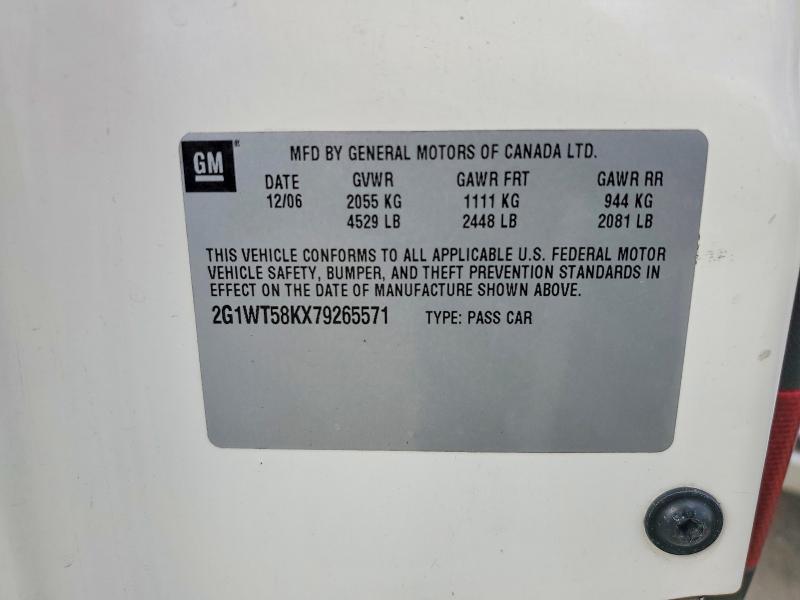 2007 Chevrolet Impala მანქანა იყიდება აუქციონზე, vin: 2G1WT58KX79265571, აუქციონის ნომერი: 67712726