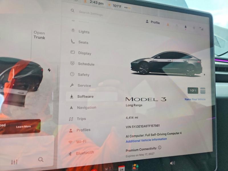 2026 Tesla Model 3 მანქანა იყიდება აუქციონზე, vin: 5YJ3E1EA6TF157981, აუქციონის ნომერი: 70696926