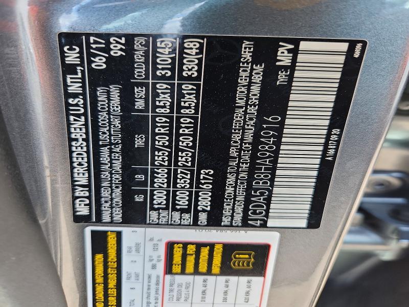 Aukcja sprzedaży 2017 Mercedes-benz Gle, vin: 4JGDA5JB8HA984916, numer aukcji: 68026866