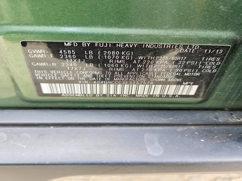 Aukcja sprzedaży 2014 Subaru Outback, vin: 4S4BRCCC3E3257578, numer aukcji: 67987076