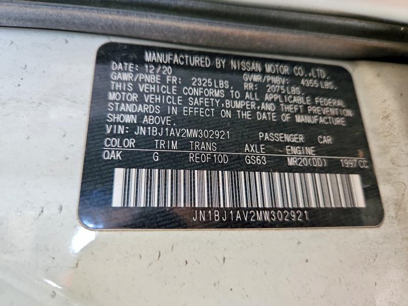 Aukcja sprzedaży 2021 Nissan Rogue Sport, vin: JN1BJ1AV2MW302921, numer aukcji: 70333446