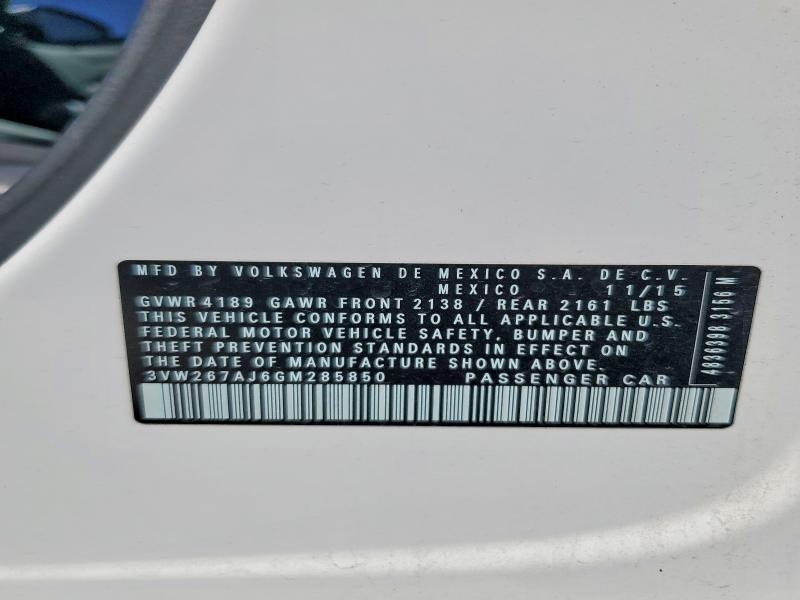 Продаж на аукціоні авто 2016 Volkswagen Jetta, vin: 3VW267AJ6GM285850, номер лоту: 67658846