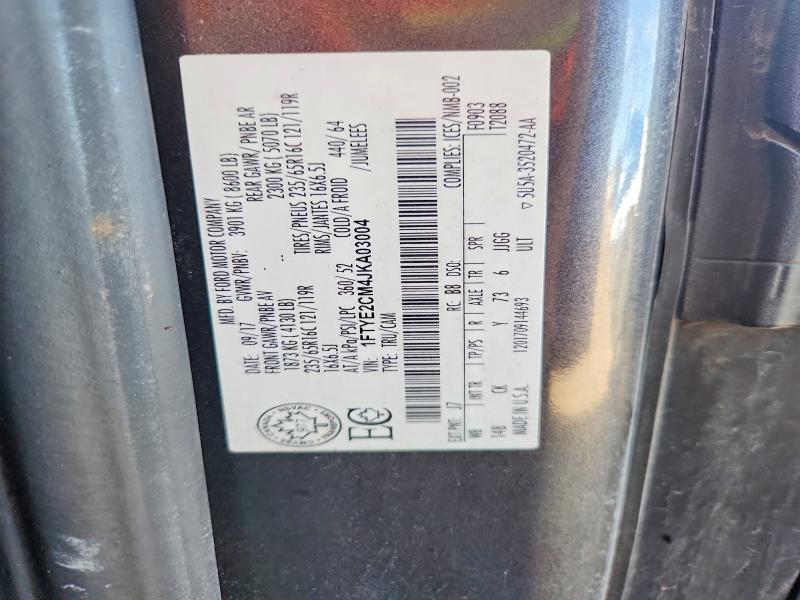 65962166 :رقم المزاد ، 1FTYE2CM4JKA03004 vin ، 2018 Ford Transit مزاد بيع
