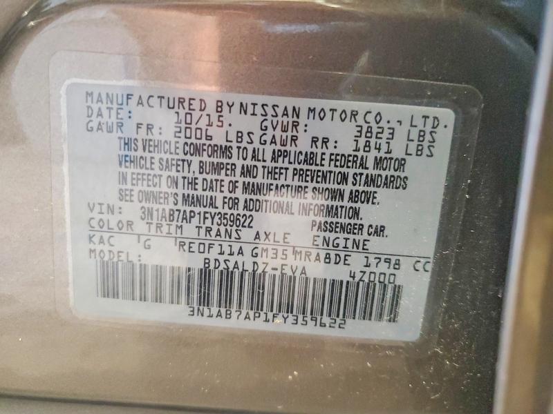 Продаж на аукціоні авто 2015 Nissan Sentra, vin: 3N1AB7AP1FY359622, номер лоту: 69794816