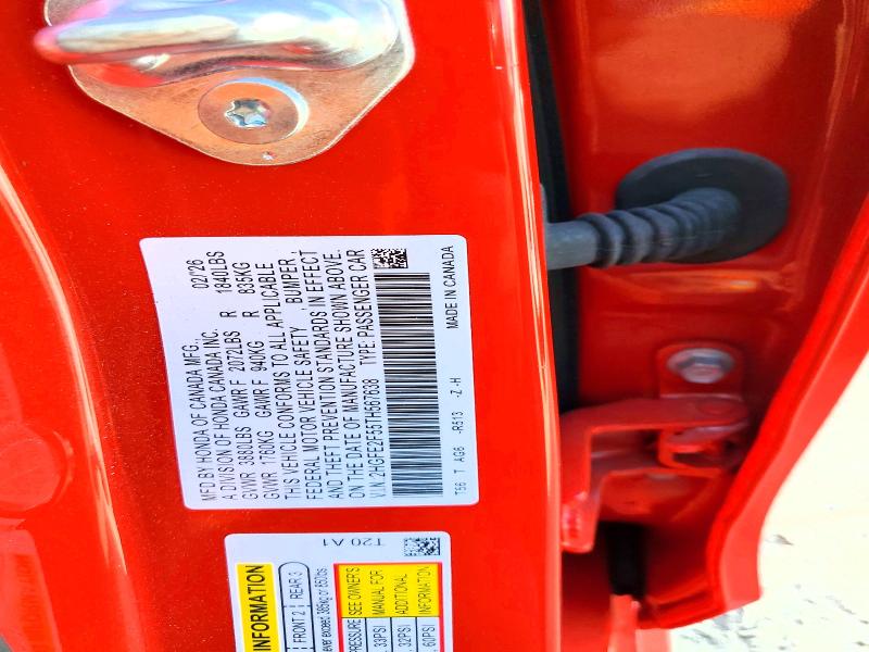 2026 Honda Civic მანქანა იყიდება აუქციონზე, vin: 2HGFE2F55TH567638, აუქციონის ნომერი: 68430026