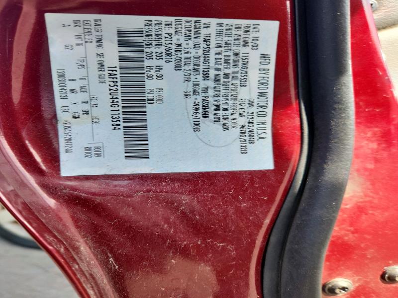 Продажа на аукционе авто 2004 Ford Taurus, vin: 1FAFP52U44G113584, номер лота: 69640786