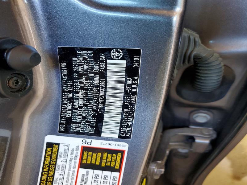 70136116 :رقم المزاد ، 4T1BF1FK7HU373901 vin ، 2017 Toyota Camry مزاد بيع