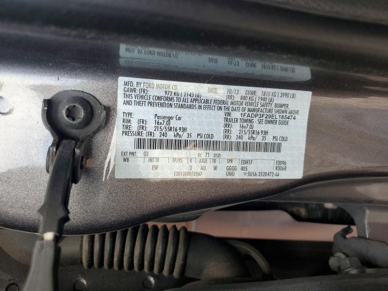 2014 Ford Focus მანქანა იყიდება აუქციონზე, vin: 1FADP3F29EL185474, აუქციონის ნომერი: 70498216