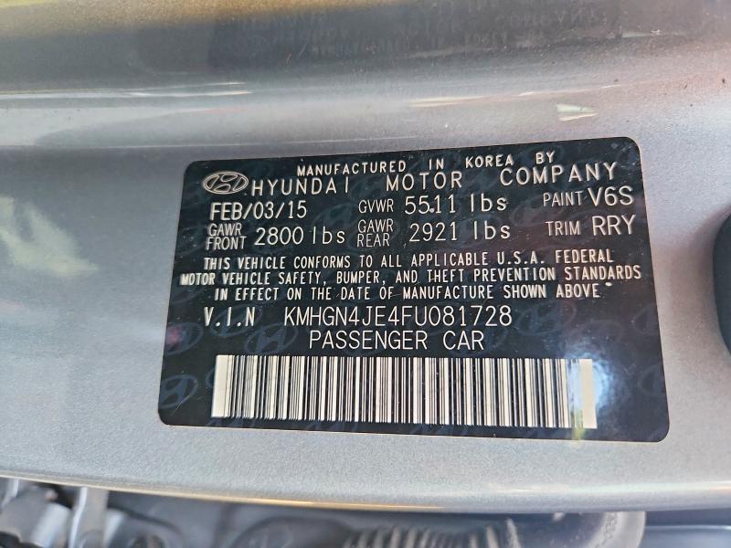 Продаж на аукціоні авто 2015 Hyundai Genesis, vin: KMHGN4JE4FU081728, номер лоту: 70504406