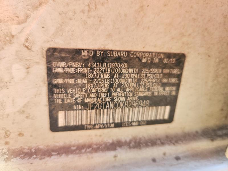 66734146 :رقم المزاد ، JF2GTANC0K8296948 vin ، 2019 Subaru Crosstrek مزاد بيع
