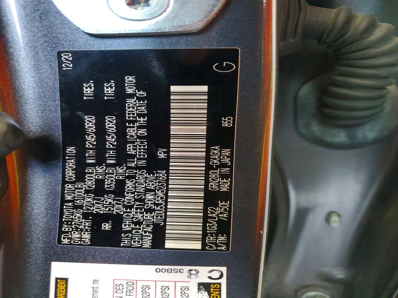 2021 Toyota 4runner მანქანა იყიდება აუქციონზე, vin: JTEDU5JR5M5237684, აუქციონის ნომერი: 67363396