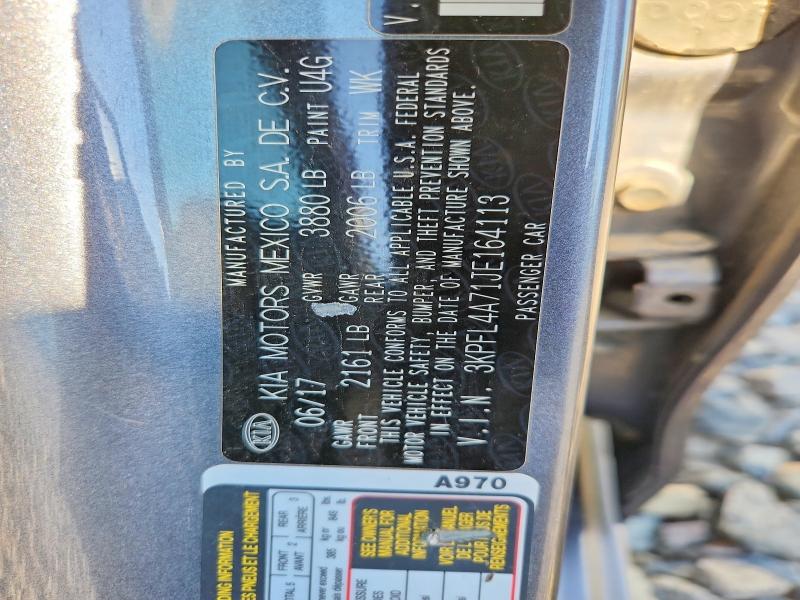 2018 Kia Forte მანქანა იყიდება აუქციონზე, vin: 3KPFL4A71JE164113, აუქციონის ნომერი: 70467456
