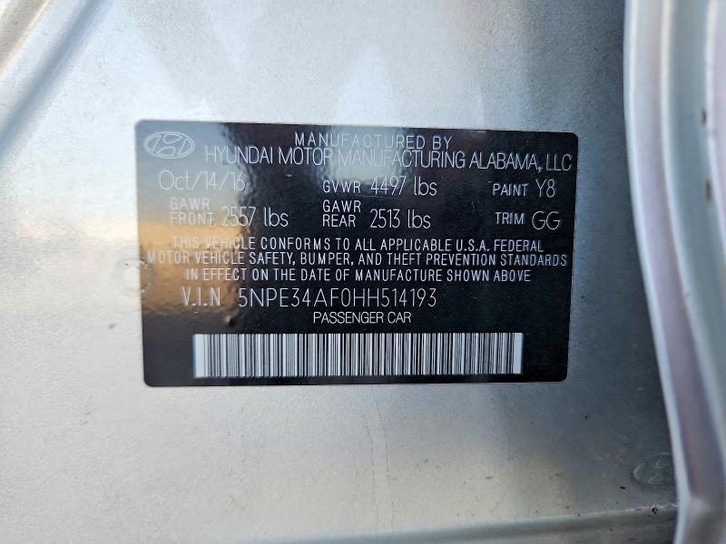 Продажа на аукционе авто 2017 Hyundai Sonata, vin: 5NPE34AF0HH514193, номер лота: 69236236