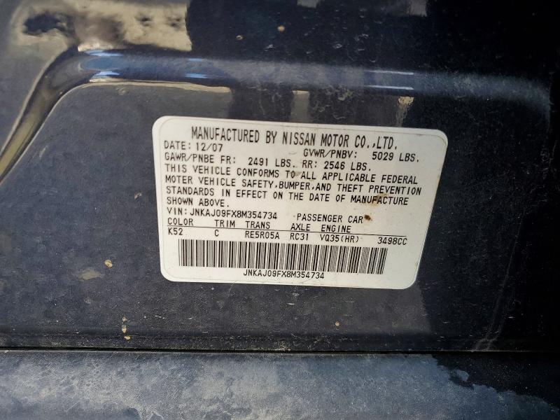 Продажа на аукционе авто 2008 Infiniti Ex35, vin: JNKAJ09FX8M354734, номер лота: 67222316