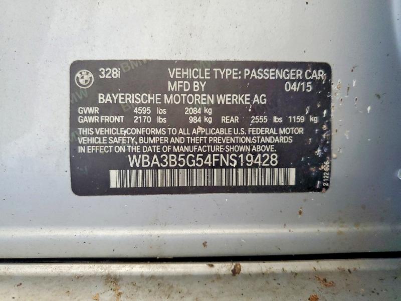 Aukcja sprzedaży 2015 Bmw 328, vin: WBA3B5G54FNS19428, numer aukcji: 69170716