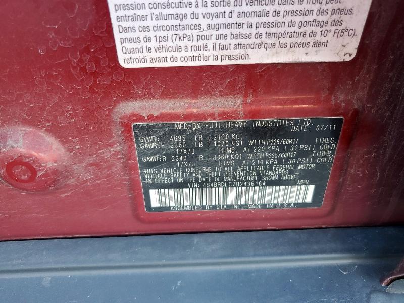Aukcja sprzedaży 2011 Subaru Outback, vin: 4S4BRDLC7B2436164, numer aukcji: 68327776