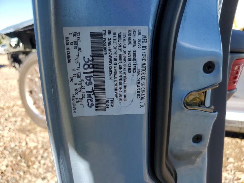 Aukcja sprzedaży 2000 Mercury Grand Marquis, vin: 2MEFM74W8YX683616, numer aukcji: 68843186