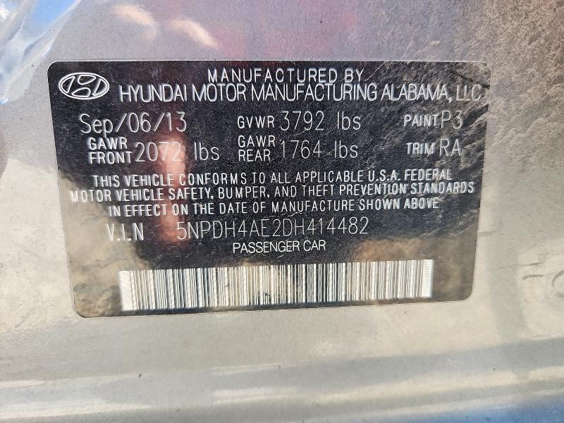 Продажа на аукционе авто 2013 Hyundai Elantra, vin: 5NPDH4AE2DH414482, номер лота: 68231506